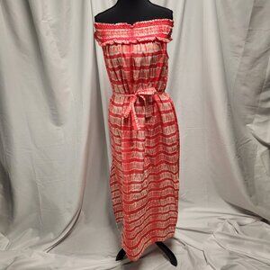 Michael Michael Kors Smocked Off-Shoulder Belted Midi Dress – Size M - NWT